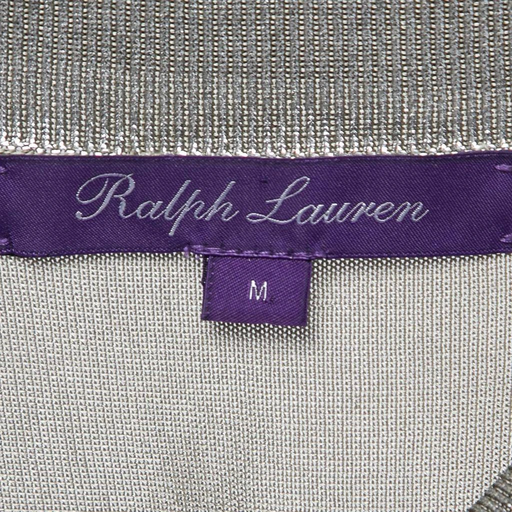 商品[二手商品] Ralph Lauren|Ralph Lauren Purple Label Silver Metallic Silk-Knit Polo T-Shirt M,价格¥1233,第4张图片详细描述