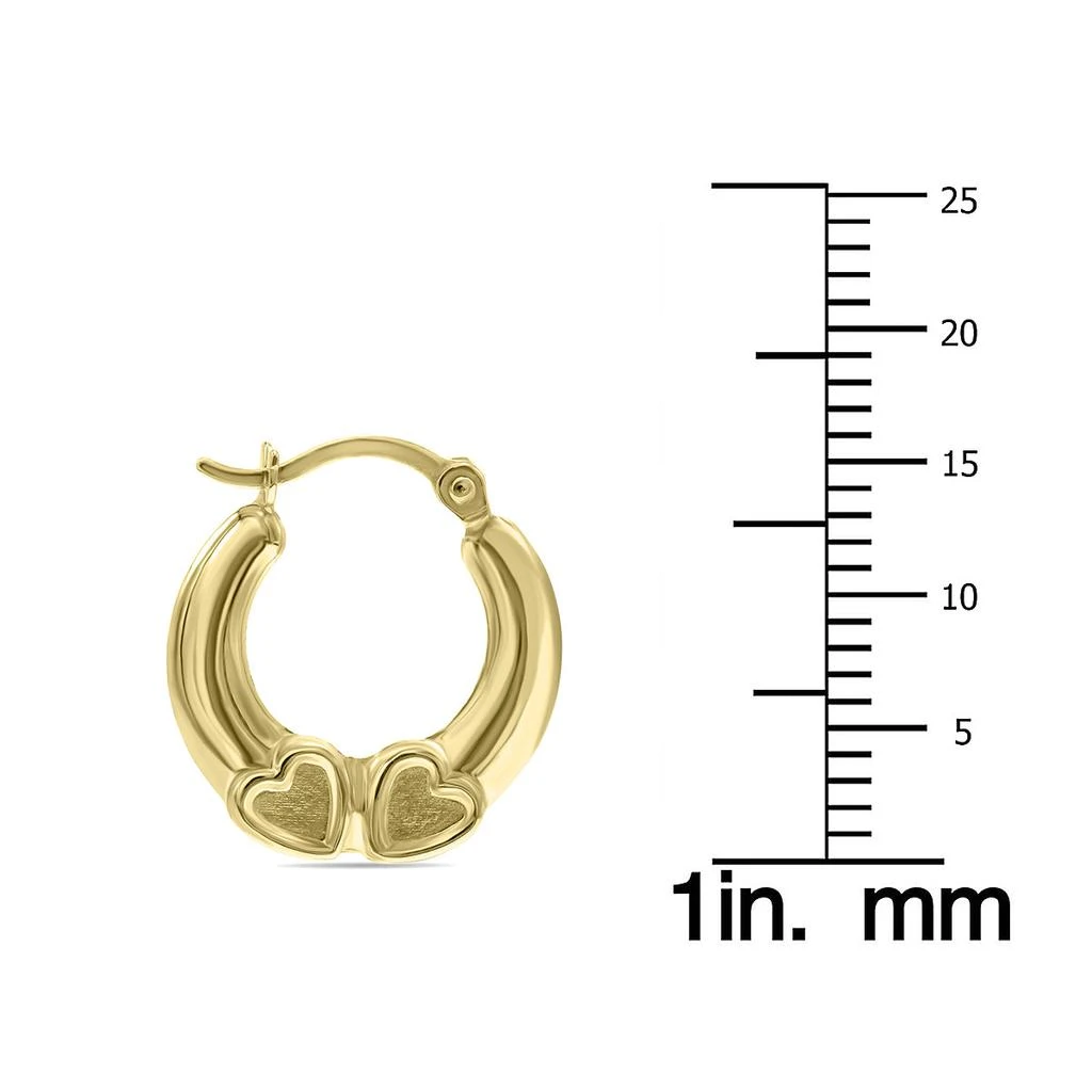 商品Monary|10K Yellow Gold Double Heart Shaped Huggie Hoop Earrings,价格¥799,第3张图片详细描述