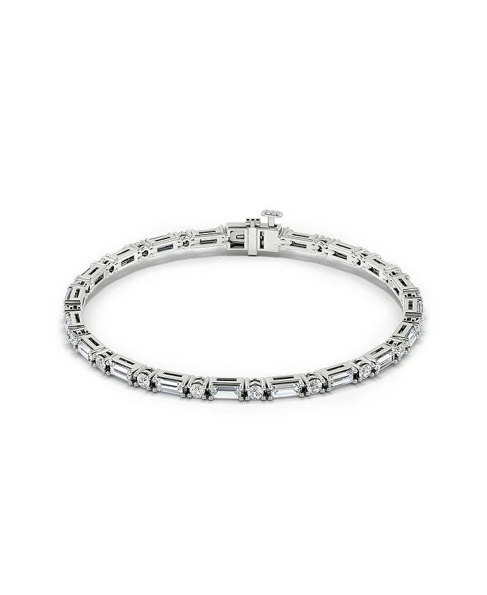 商品VRAI|Mixed Shape Lab-Grown Diamond Bracelet in 14K White Gold, 6.60ctw/7.0ctw Emerald & Round Brilliant Lab Grown Diamonds, 6.5"/7'',价格¥50073,第3张图片详细描述