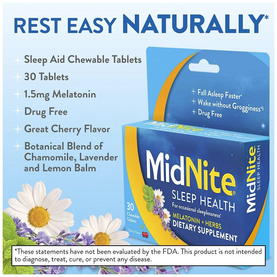 Drug-Free Sleep Aid Supplement, 1.5mg Melatonin + Herbs Cherry 商品