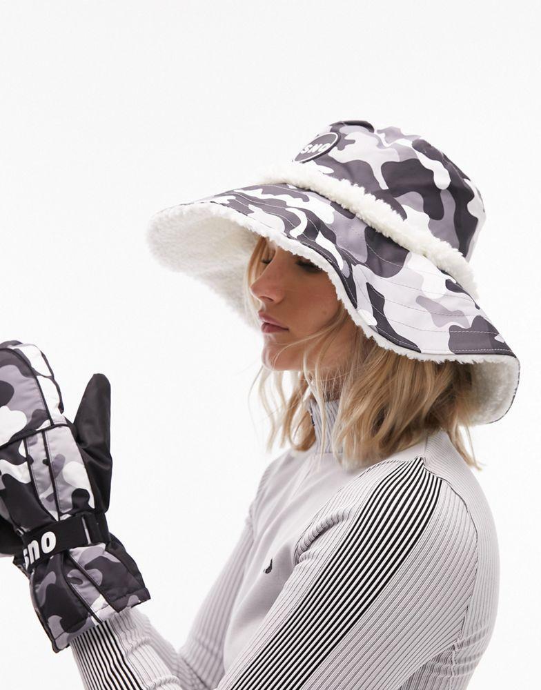 商品Topshop|Topshop ski borg bucket hat in grey,价格¥176,第1张图片