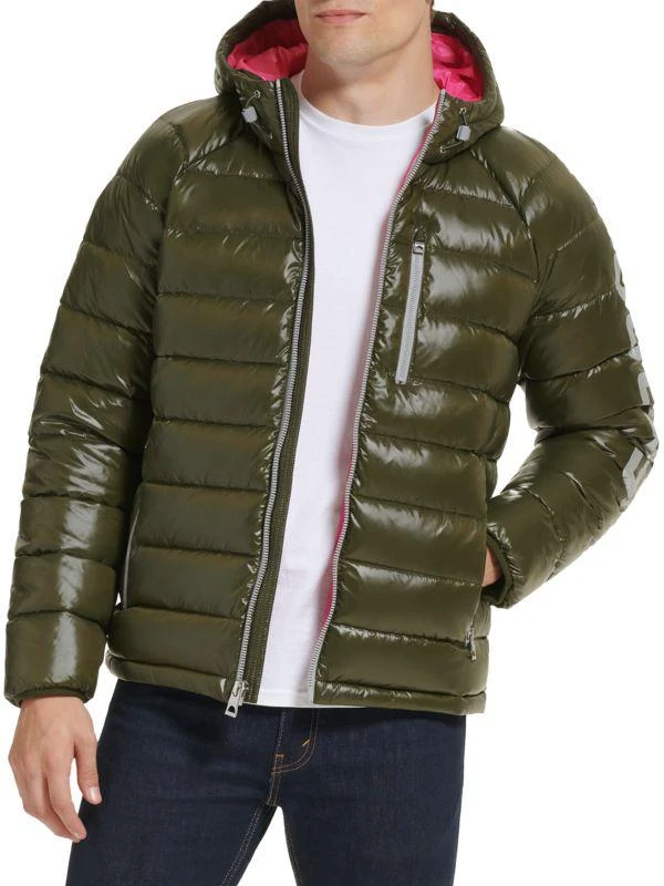 商品GUESS|Logo Puffer Hooded Jacket,价格¥326,第1张图片