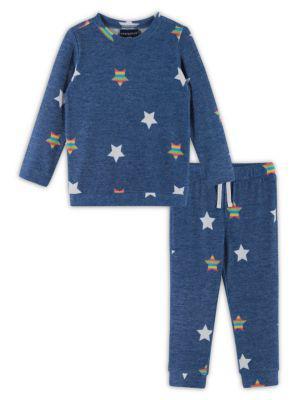 商品Andy & Evan|Little Girl's & Girl's Hacci Two-Piece Sweatshirt & Joggers Set,价格¥238,第1张图片