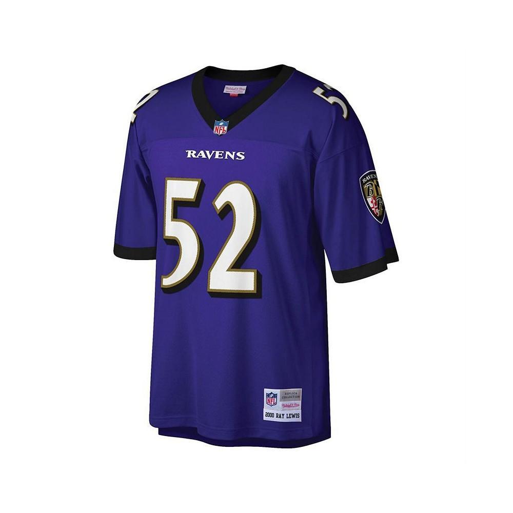 商品Mitchell and Ness|Men's Ray Lewis Purple Baltimore Ravens Big and Tall 2000 Retired Player Replica Jersey,价格¥1172,第5张图片详细描述