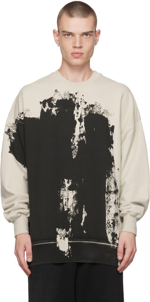 Off-White & Black Print Sweatshirt商品第1张图片规格展示