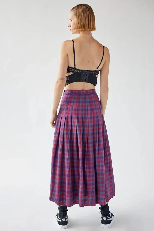 商品Urban Renewal|Urban Renewal Vintage Plaid Pleated Maxi Skirt,价格¥113,第3张图片详细描述