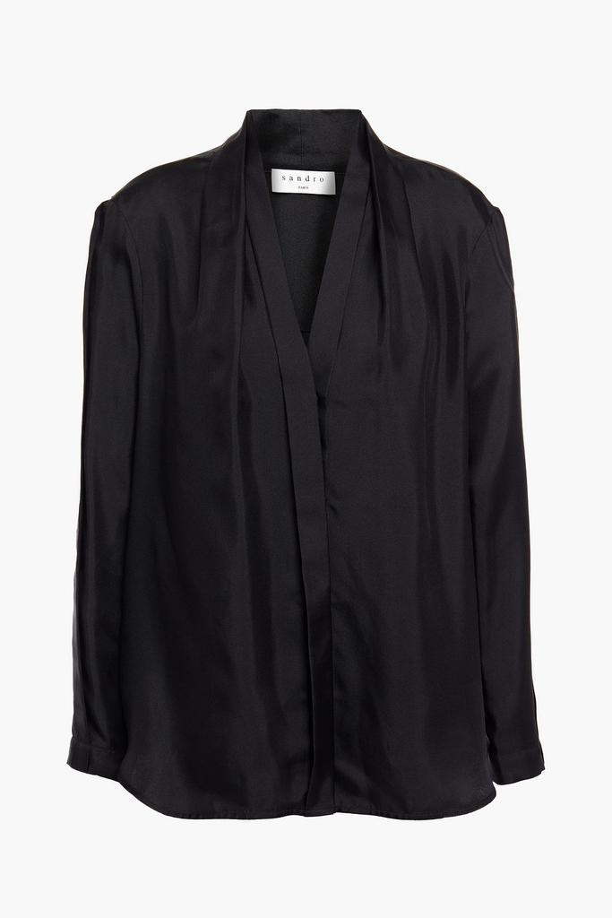 商品Sandro|Lanna pleated silk-twill shirt,价格¥837,第1张图片