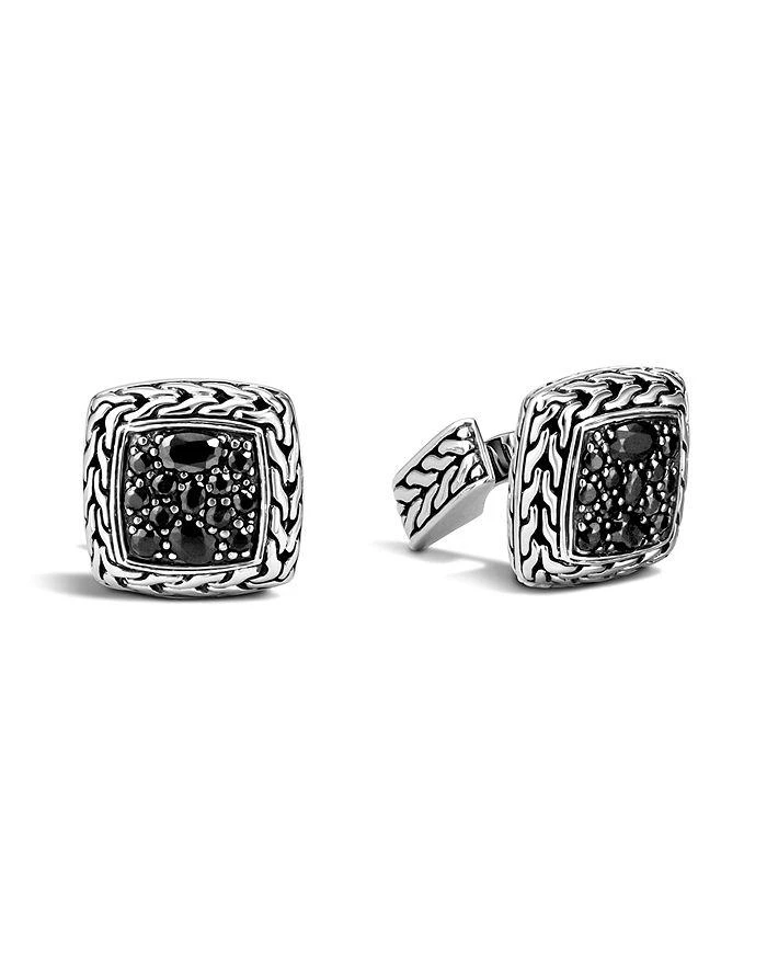 商品John Hardy|John Hardy Men's Classic Chain Square Cufflinks with Black Sapphires,价格¥5611,第1张图片