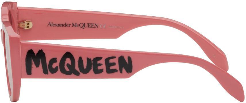 商品Alexander McQueen|Pink Graffiti Sunglasses,价格¥1941,第5张图片详细描述