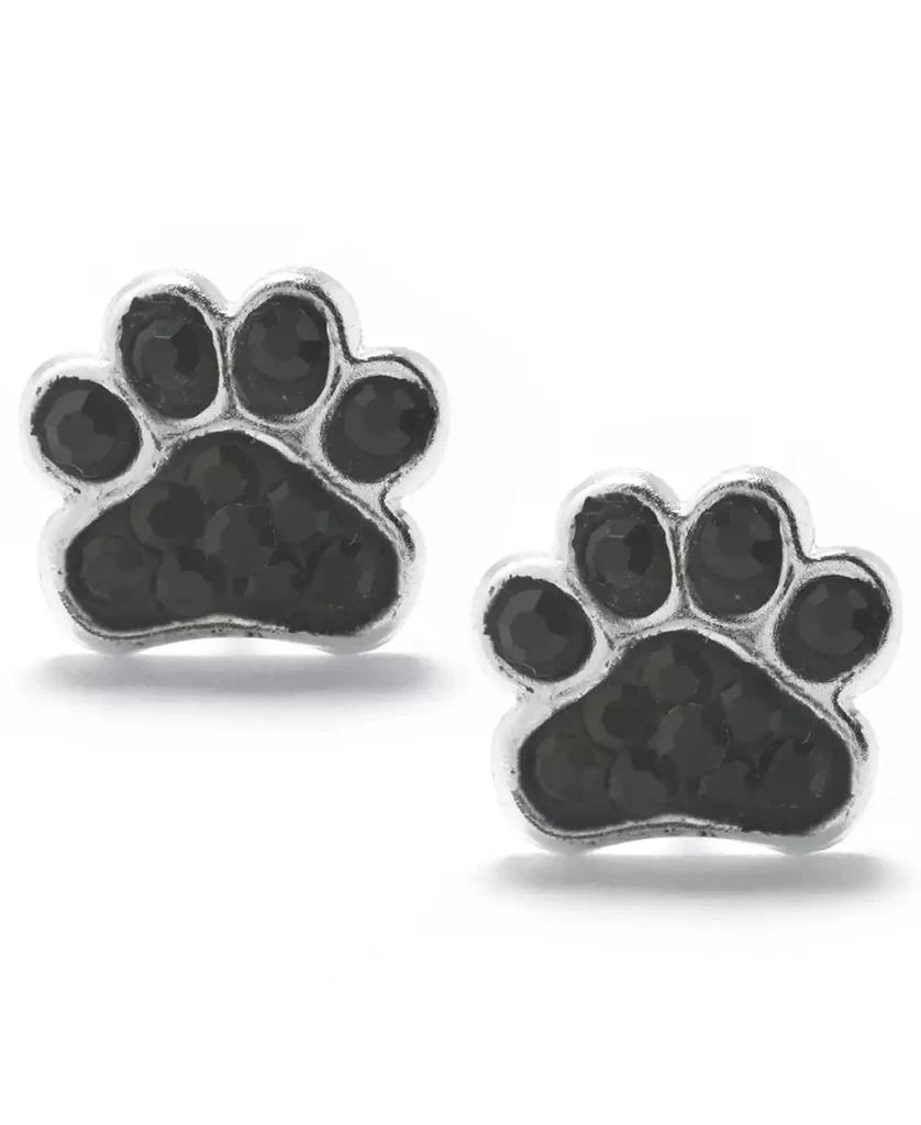 商品Giani Bernini|Black Pave Crystal Dog Paw Stud Earrings set in Sterling Silver,价格¥132,第1张图片