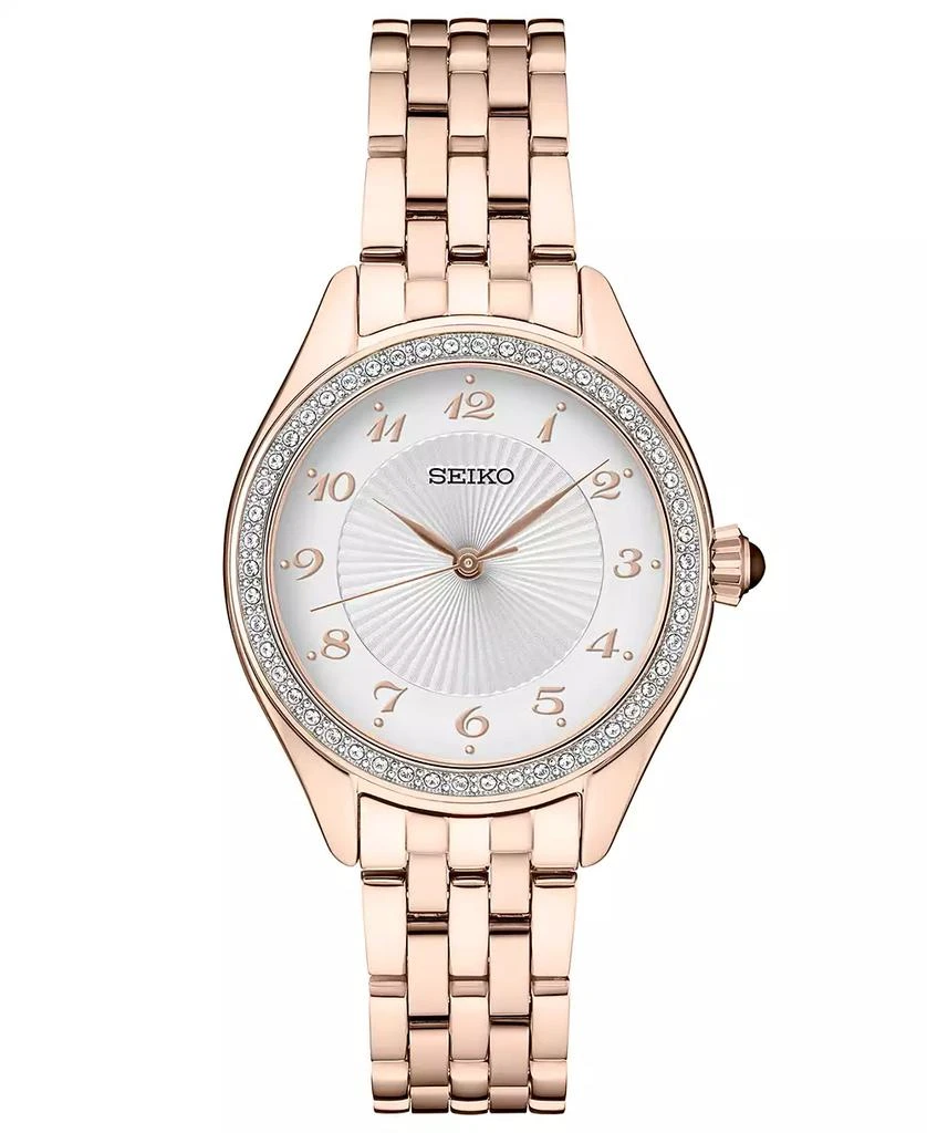 商品Seiko|Women's Rose Gold-Tone Stainless Steel Bracelet Watch 29mm,价格¥2062,第1张图片