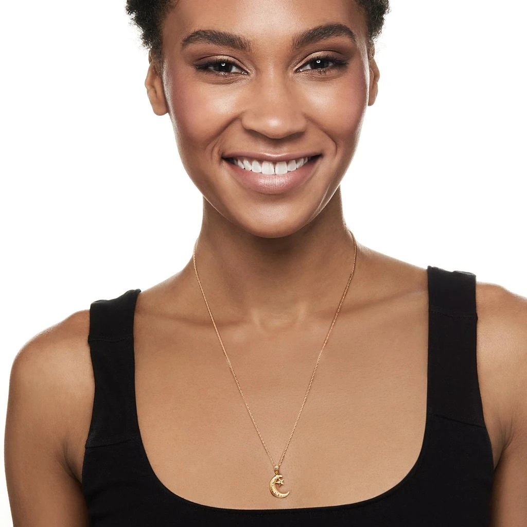 商品Ross-Simons|Ross-Simons 14kt Yellow Gold Crescent Moon and Star Pendant Necklace,价格¥1773,第2张图片详细描述