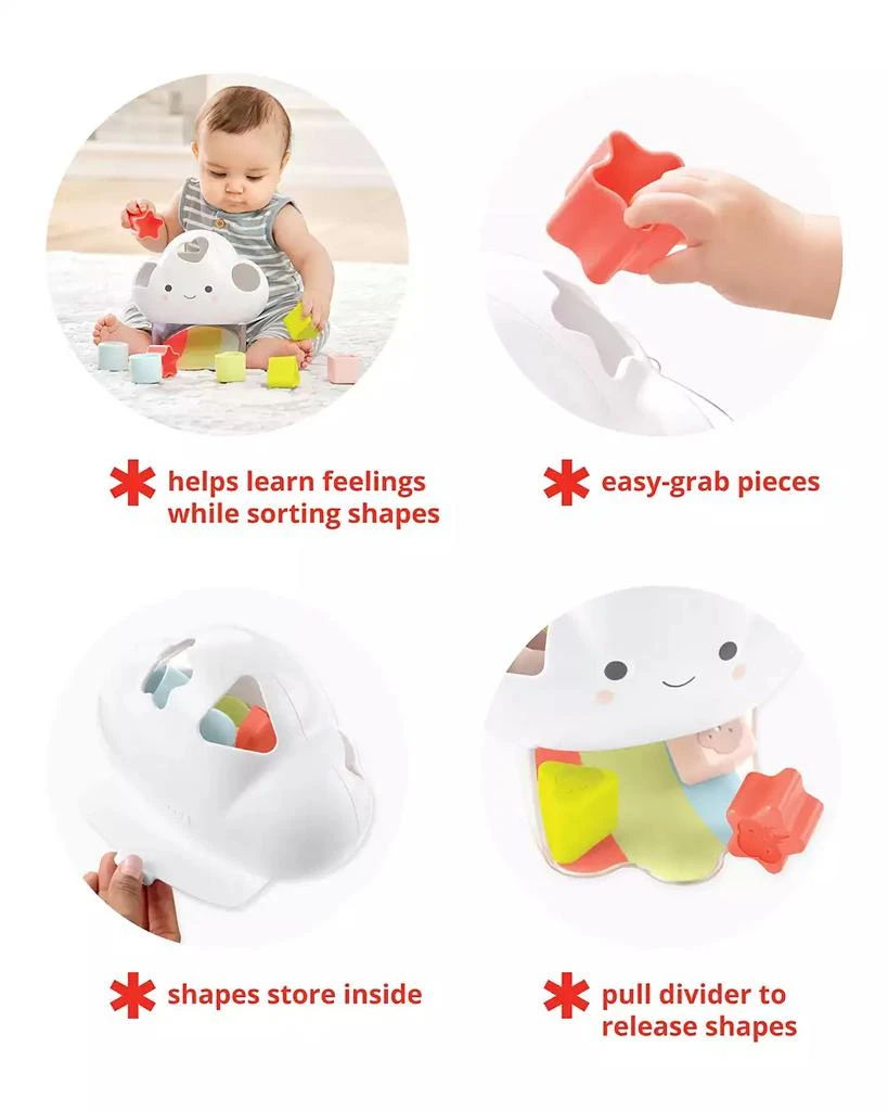 商品Skip Hop|Silver-Tone Lining Cloud Feelings Shape Sorter Baby Toy,价格¥70,第2张图片详细描述