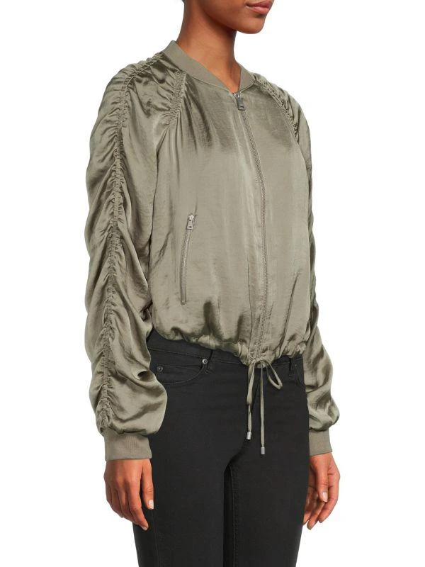 商品DKNY|Ruched Sleeve Bomber Jacket,价格¥263,第3张图片详细描述