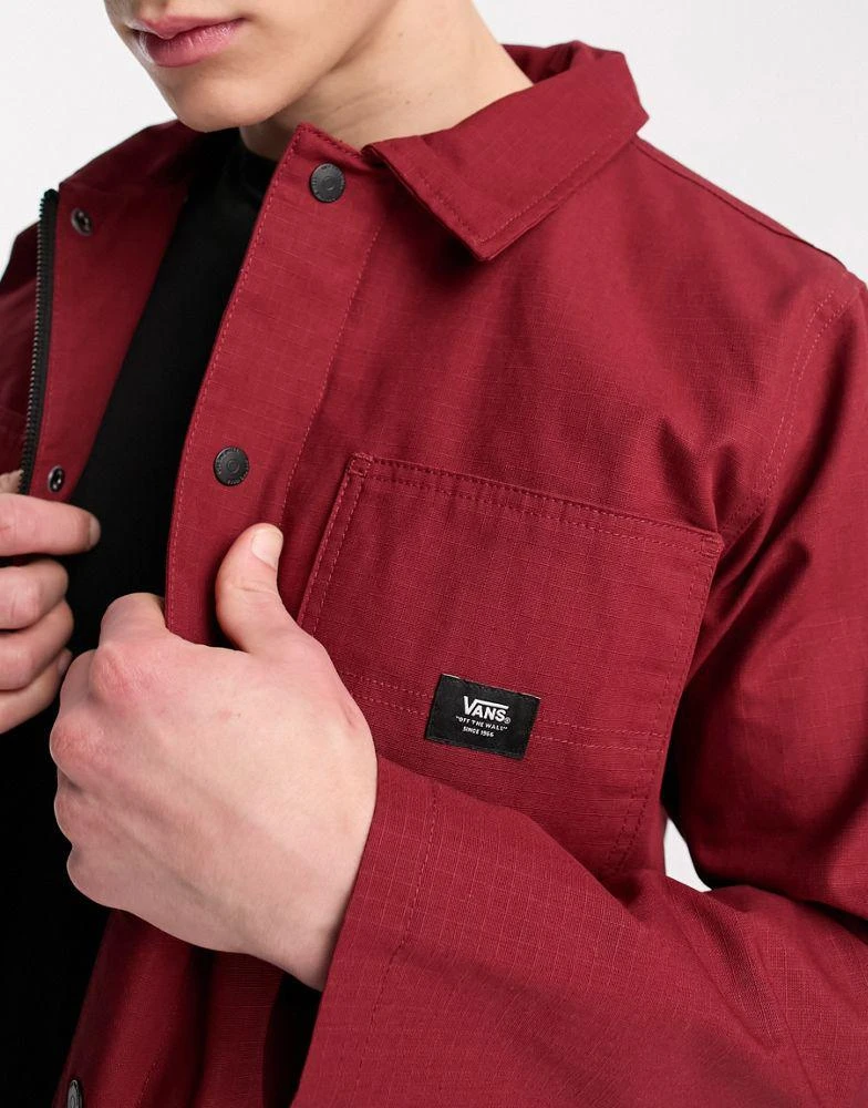 商品Vans|Vans drill chore lined jacket in burgundy,价格¥700,第2张图片详细描述