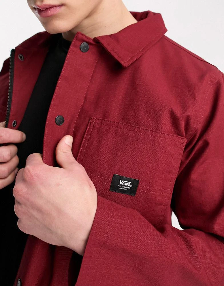 商品Vans|Vans drill chore lined jacket in burgundy,价格¥701,第2张图片详细描述