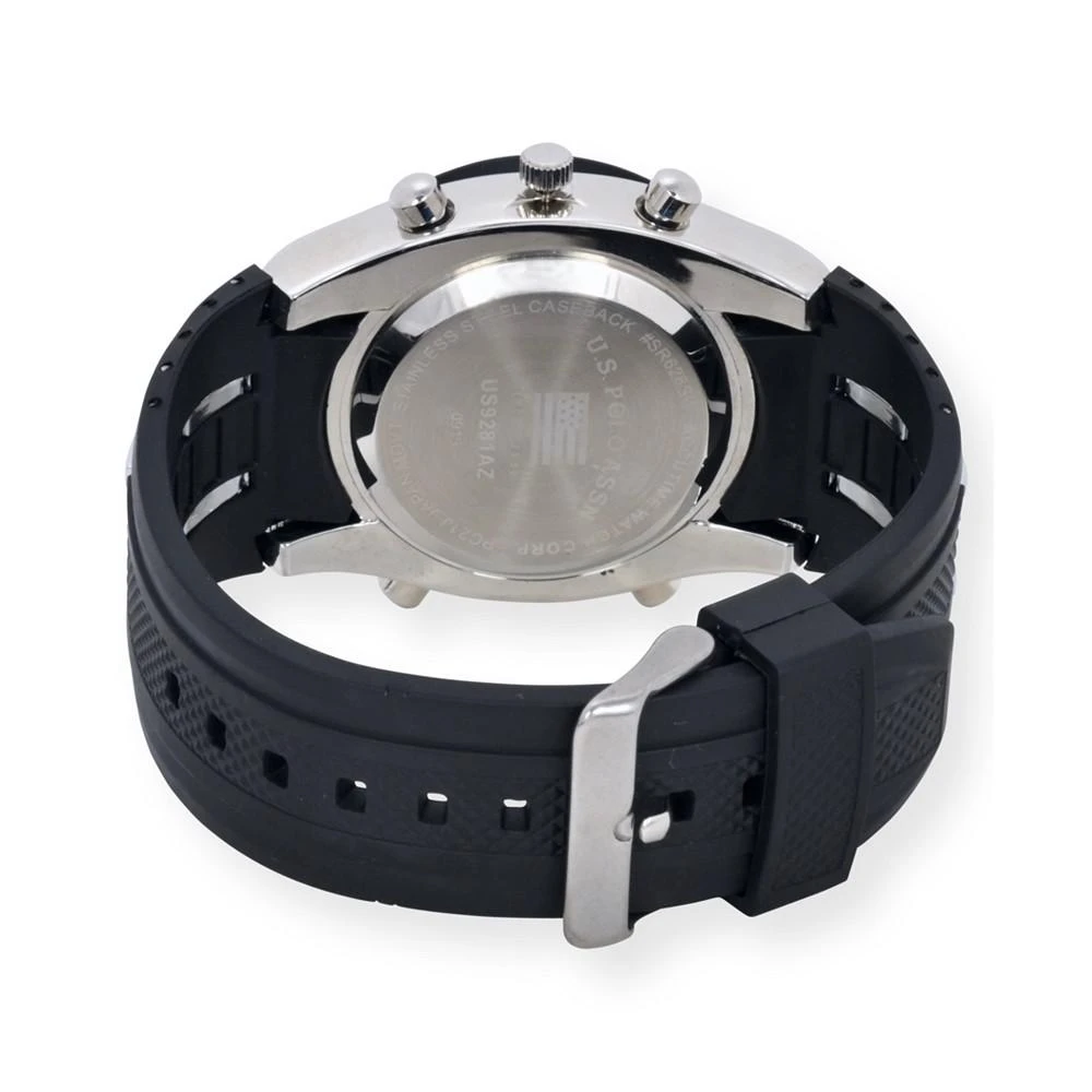 商品U.S. POLO ASSN.|U.S. Polo Association Men's Black and Silver Strap Watch,价格¥451,第2张图片详细描述