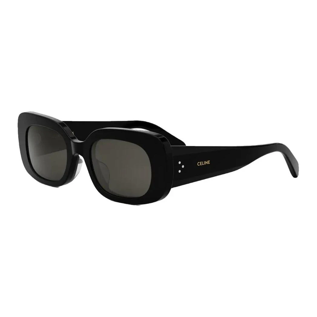 商品[国内直发] Celine|赛琳 字母标识 塑料 不规则形 太阳眼镜 女款 黑色,价格¥2865,第1张图片