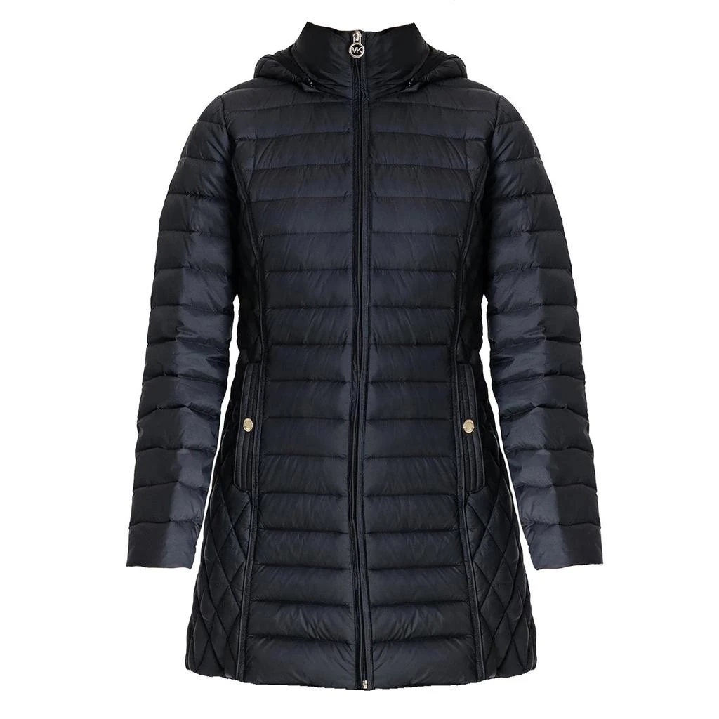 商品Michael Kors|Michael Michael Kors Women's Black Hooded Down Packable Jacket Coat with Removable Hood 3/4 Length Long,价格¥744,第2张图片详细描述