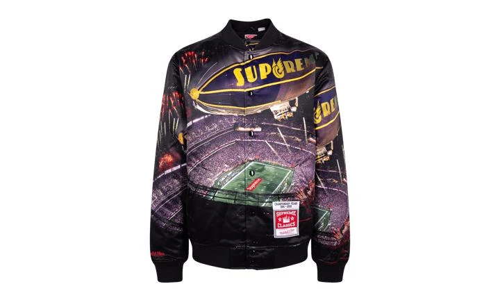 商品Supreme|Supreme Mitchell & Ness Stadium Satin Varsity Jacket,价格¥3811,第1张图片