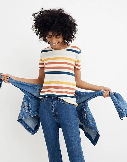 商品Madewell|Lo-Fi Shrunken Tee in Jay Stripe,价格¥159,第1张图片