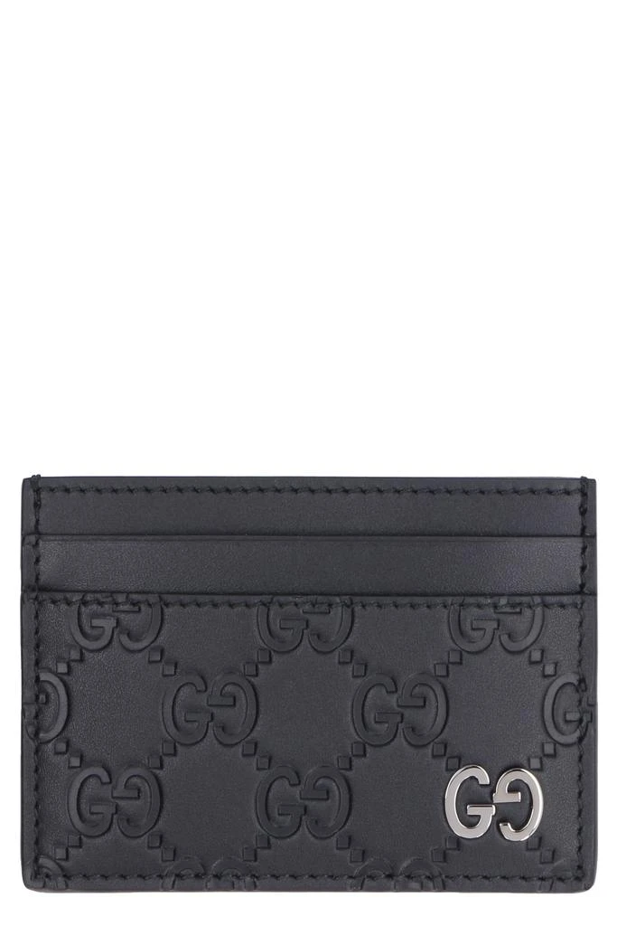 商品Gucci|GG PRINT LEATHER CARD HOLDER,价格¥2095,第1张图片