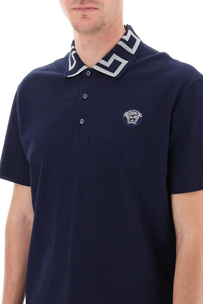 商品Versace|Polo shirt with Greca collar,价格¥2705,第5张图片详细描述