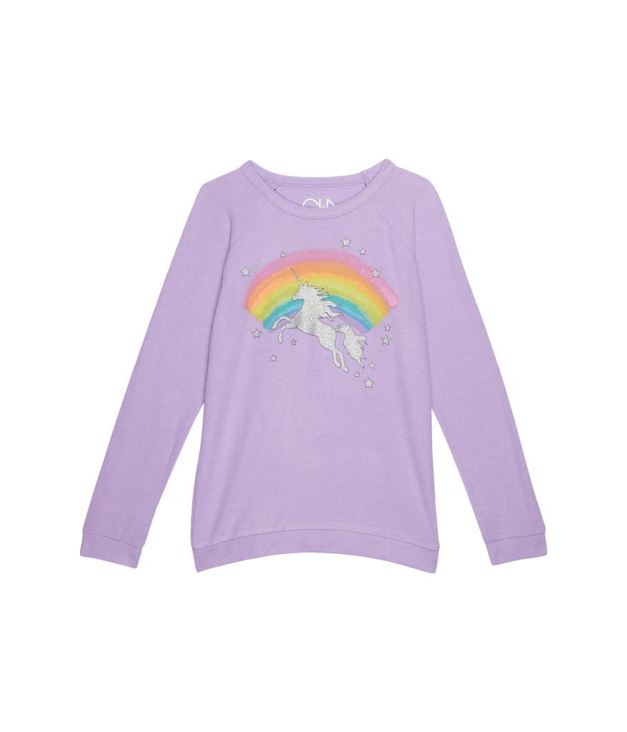 商品Chaser|Glitter Unicorn Recycled Bliss Knit Pullover (Little Kids/Big Kids),价格¥387,第1张图片