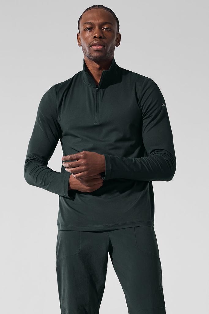 Alo Conquer 1/4 Zip Reform Long Sleeve - Charcoal Green - Outdoor