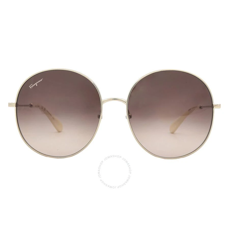 商品Salvatore Ferragamo|Brown Gradient Round Ladies Sunglasses SF299S 703 60,价格¥493,第1张图片