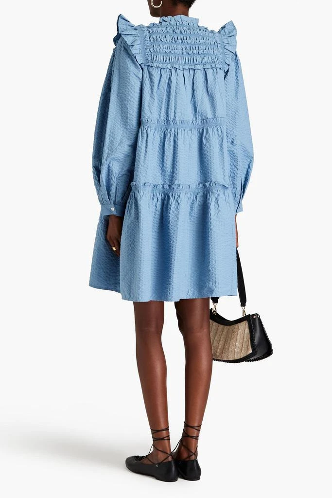 商品Sea|Sevyn ruffled tiered seersucker mini dress,价格¥1201,第3张图片详细描述