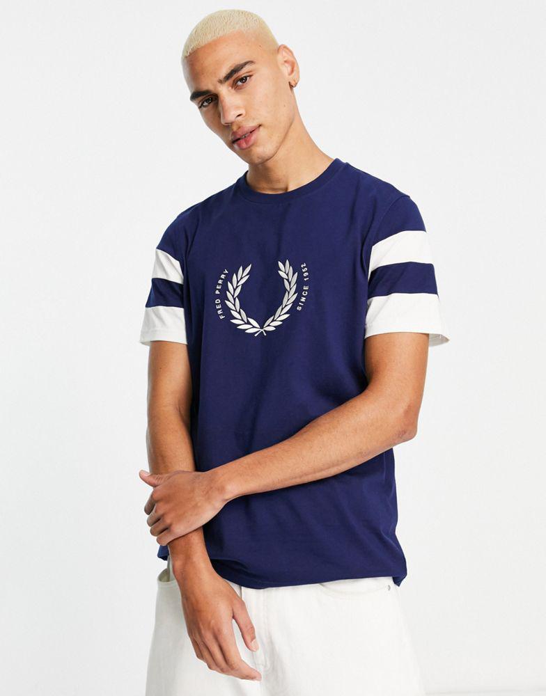 Fred Perry bold tipped sleeve t-shirt in black商品第3张图片规格展示