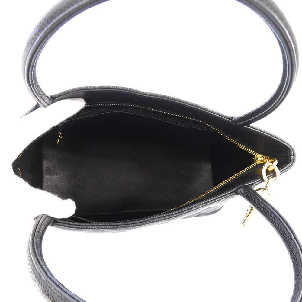 Chanel Black Caviar Leather Medallion Tote bag商品第5张图片规格展示