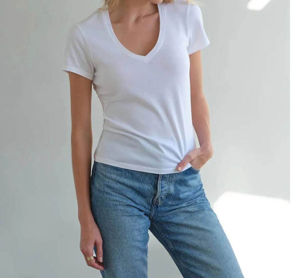 商品Myles Price|Myles Price - SS V NECK MINI JERSEY TEE,价格¥438,第1张图片