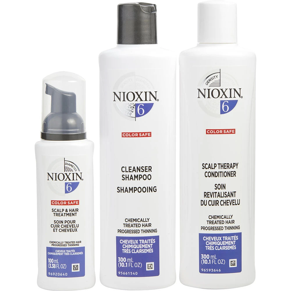 商品NIOXIN|NIOXIN 丽康丝 洗发护发套装（6号专业防脱发洗发水 300ml+6号专业防脱发护发素 300ml+头皮固发精华液 100ml） 1套,价格¥197,第1张图片