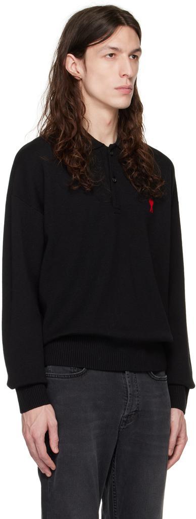 商品AMI|Black Ami de Cœur Polo,价格¥1452,第4张图片详细描述