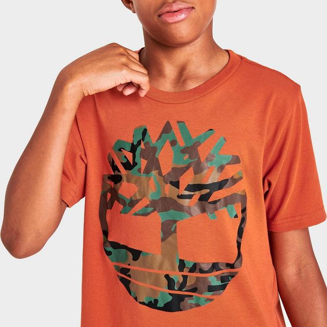 Kids' Timberland Big Tree Logo Camo T-Shirt商品第5张图片规格展示