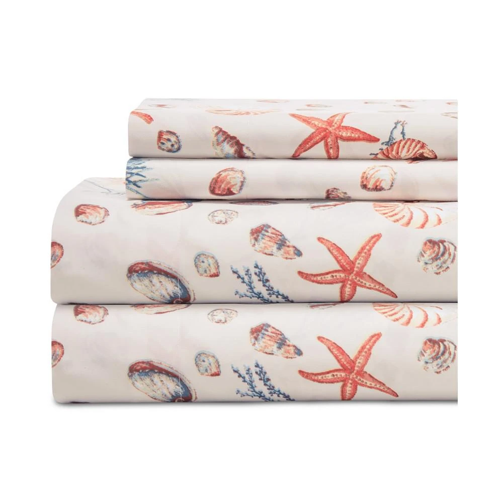 商品Beatrice Home Fashions|Coastal 4-Pc. Printed Queen Sheet Set,价格¥98,第1张图片