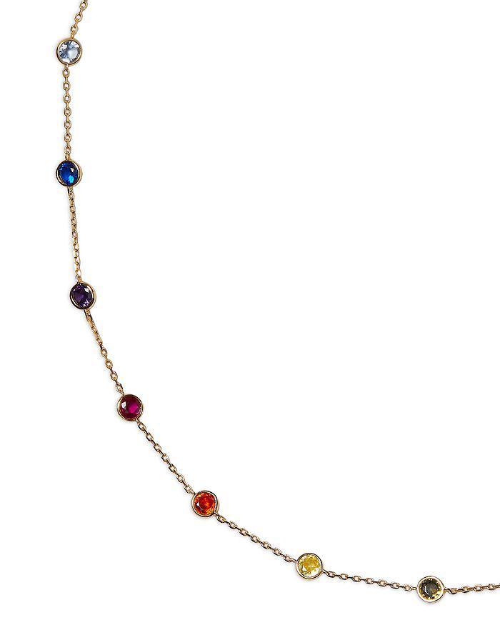商品Kate Spade|Rainbow Cubic Zirconia Dotted Collar Necklace in Gold Tone, 16"-19",价格¥660,第4张图片详细描述