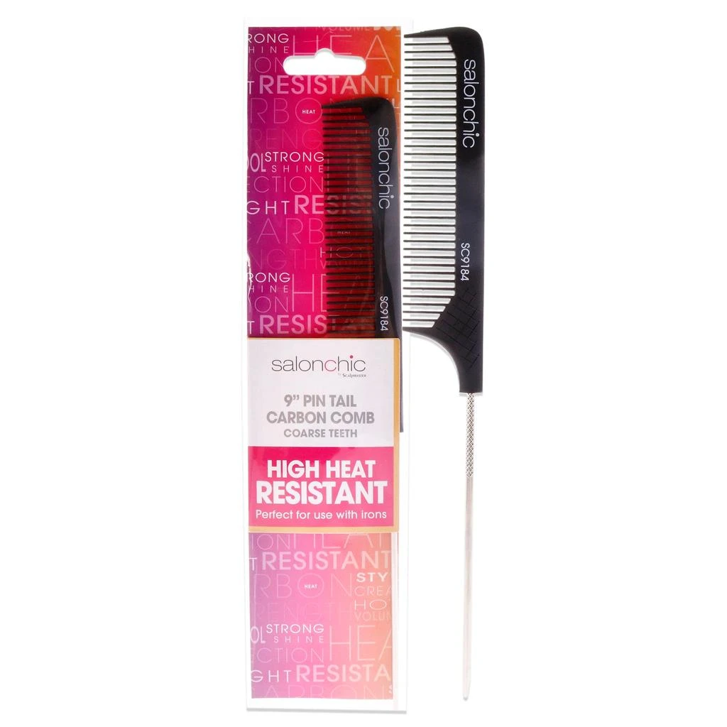 商品SalonChic|Pin Tail Carbon Comb High Heat Resistant 9 - Coarse Teeth by SalonChic for Unisex - 1 Pc Comb,价格¥93,第1张图片