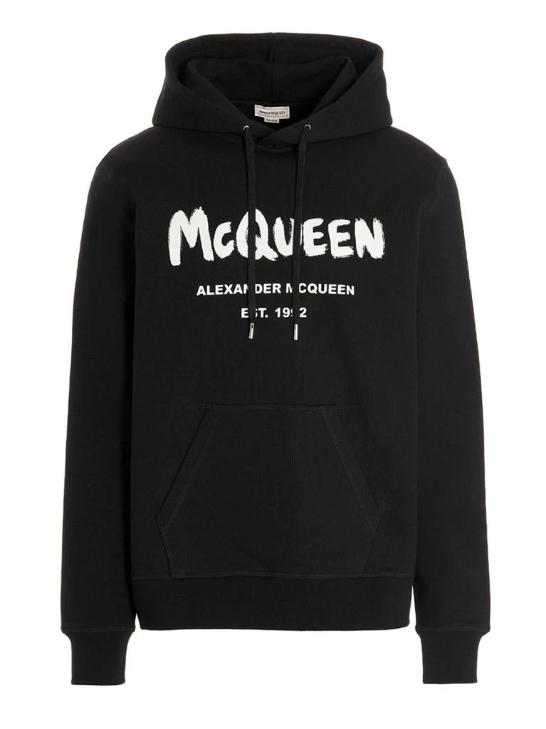 商品Alexander McQueen|Alexander McQueen Logo Printed Drawstring Hoodie,价格¥3202,第1张图片
