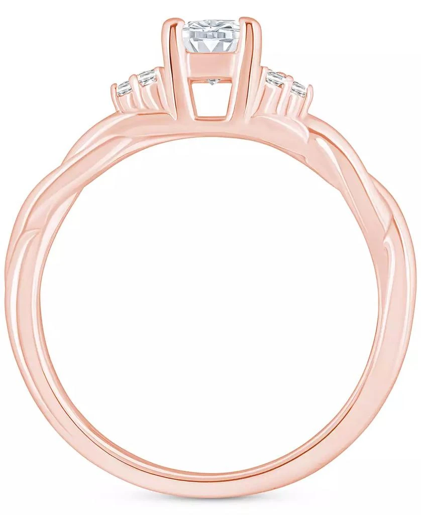 商品Macy's|Diamond Twist Engagement Ring (1/2 ct. t.w.) in 14k White, Yellow or Rose Gold,价格¥14042,第3张图片详细描述