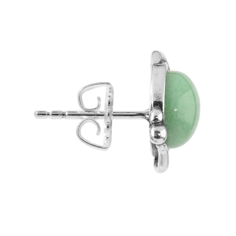 商品American West|Variscite Gemstone Feather Button Earrings, Sterling Silver,价格¥603,第2张图片详细描述