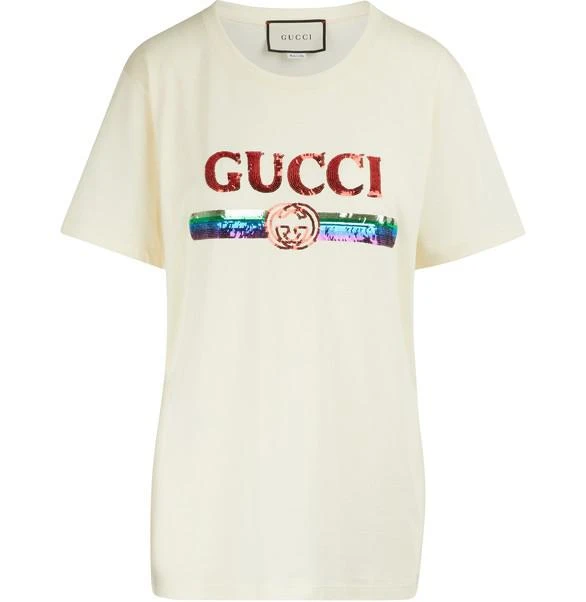 商品Gucci|Sequined LogoT恤,价格¥6464,第1张图片