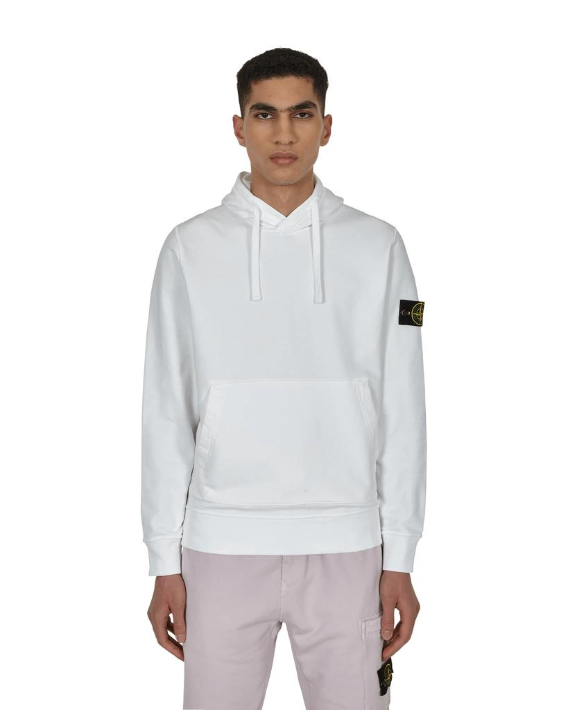 商品Stone Island|Garment Dyed Basic Hooded Sweatshirt White,价格¥1369,第1张图片