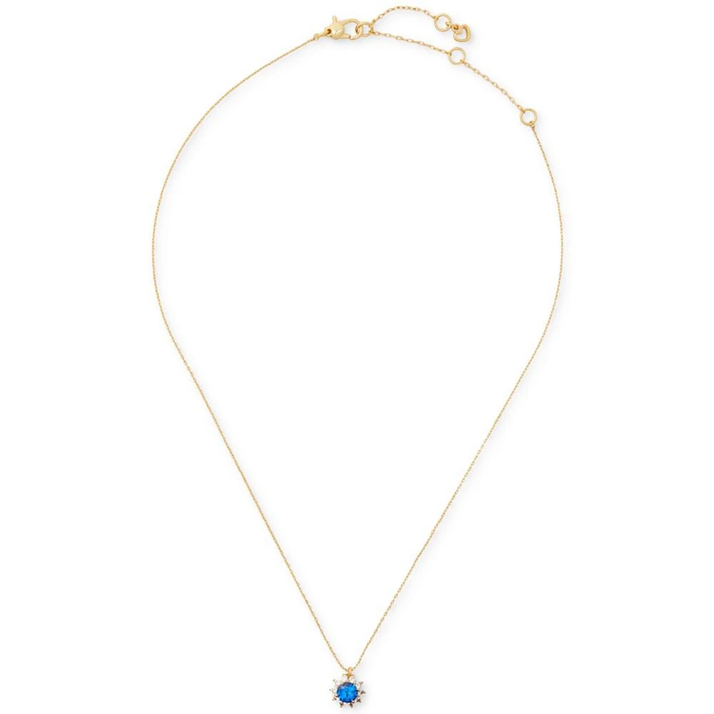 商品Kate Spade|Gold-Tone Cubic Zirconia Halo Pendant Necklace, 16" + 3" extender,价格¥216,第2张图片详细描述