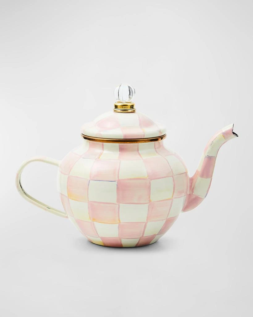 商品MacKenzie-Childs|Rosy Check Enamel Teapot, 4 Cup,价格¥1008,第1张图片