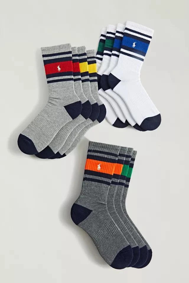 商品Ralph Lauren|Polo Ralph Lauren Multi Stripe Crew Sock 6-Pack,价格¥218,第1张图片