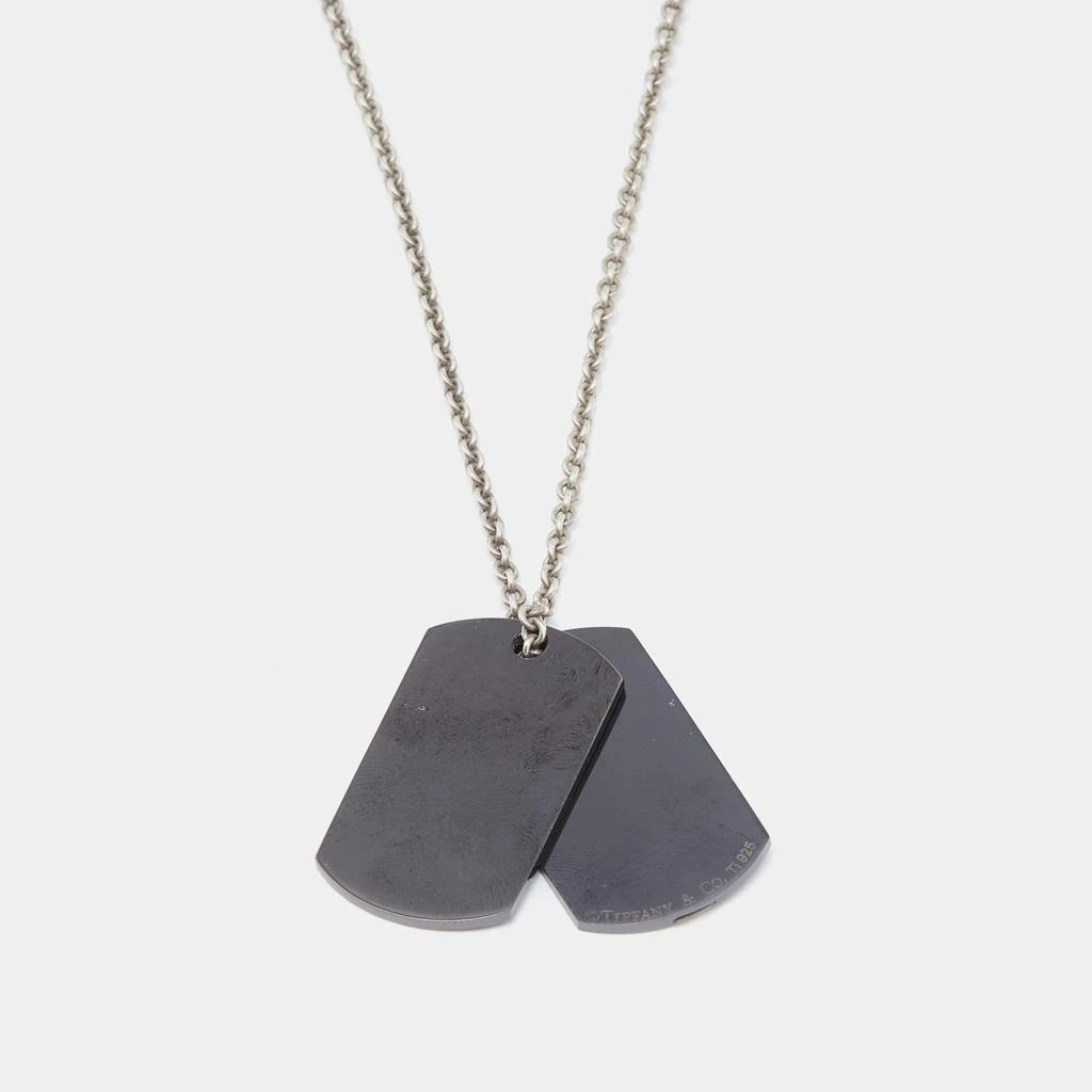 商品[二手商品] Tiffany & Co.|Tiffany & Co. Sterling Silver Midnight Titanium Double Tags Pendant Necklace,价格¥1516,第4张图片详细描述
