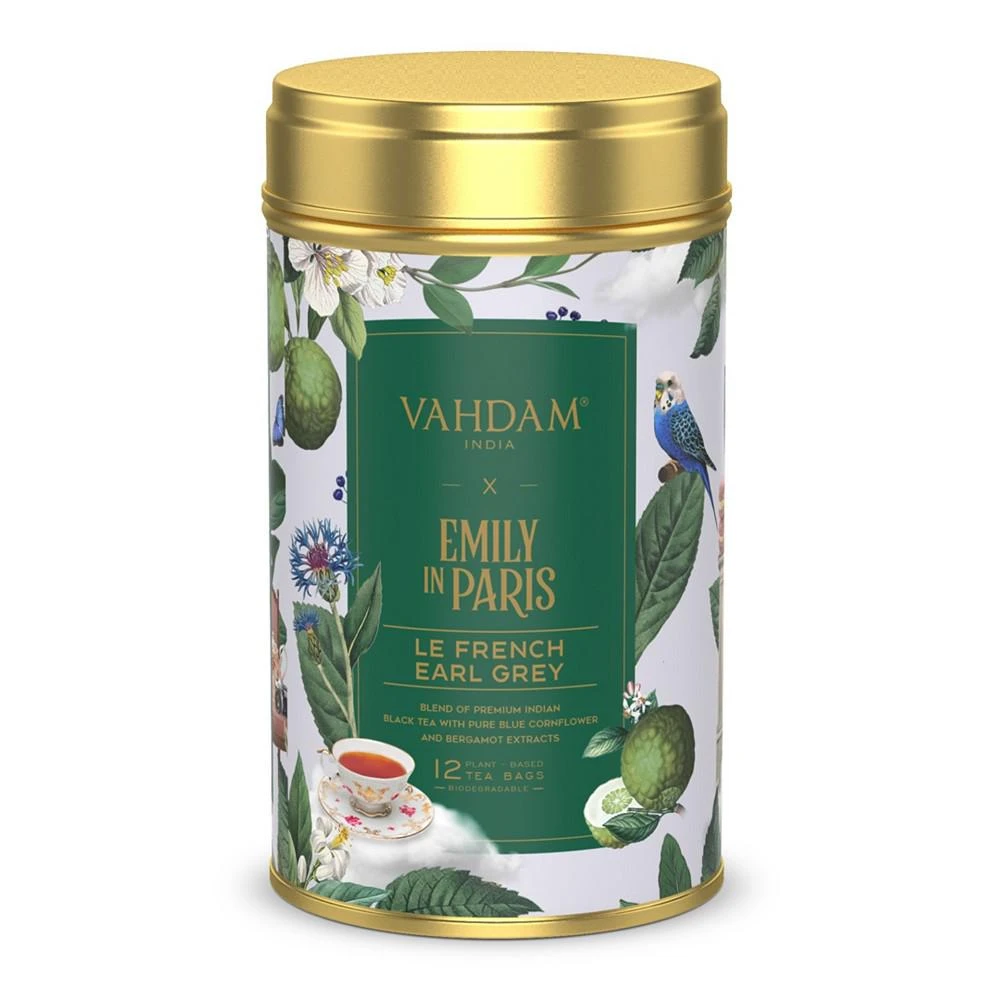 商品Vahdam Teas|Emily In Paris Tea Gift Box - 48 Pyramid Tea Bags, 4 Premium Tin Caddies,价格¥597,第2张图片详细描述